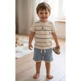 Simya Bebe - 2'li Takım. Gemici Penye Tişört ve Penye Şort Pantolon - Erkek - 2 Yaş - Beyaz
