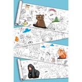 Sina Ticaret Sevimli Dostlar Hayvanlar Alemi Dev Boyama Kağıdı Rulosu, 5 Metre x 45 cm, Kuşe Kağıdı, Çocuklar için Eğitici Boyama Aktivitesi