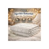 Sinada Ağırlıklı Battaniye Çift kişilik Yorgan 10 Kg Beyaz 200x220%100 Yün Dolgulu 4 Mevsim Kullanılabilir