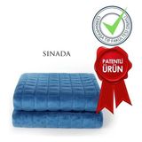 Sinada Ağırlıklı Battaniye Çift Kişilik Yorgan 10 kg Mavi 200X220 %100 Pamuk 4 Mevsim Kullanılabilir - 01-Mavi - 200 x 220 cm