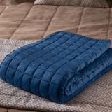 Sinada Ağırlıklı Battaniye Tek Kişilik Yorgan 8 kg Mavi 155X215 %100 Pamuk 4 Mevsim Kullanılabilir - 01-Mavi - 155 x 215 cm