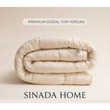 Sinada Klasik Yün Yorgan | 95×145 cm | Bebek ve Çocuk Boy %100 Merinos Kuzu Yünü - 95 x 145 cm - Krem