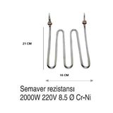 Sinan Semaver Rezistansı 2000W 22X16CM 8,5mm Cr-Ni (SMR015)