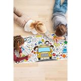 SinaTicaret Okul Boyama Rulosu, 5 Metre x 45 cm, Çocuklar İçin Dev Boyama Kağıdı, Okul Temalı, Eğitici ve Eğlenceli Aktivite