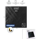 Sinbo SBS-4450 Banyo Baskül Terazi Tartı 26X26CM 180KG/50GR Pilli Dijital Siyah Cam LCD Ekran