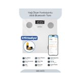 Sinbo SBS-4472 Bluetooth Dijital Yağ Su Kas Vücut Kitle Endeksi Kilo Ölçer Tartı Baskül - Beyaz