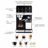 Sinbo Scm-2996 Pro Espresso Kahve Makinesi - Siyah 6 Farklı Kahve 1.5 Lt Su Ve 500 Ml Süt Hazneli