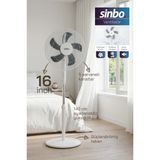 Sinbo Sf-7705 Ayaklı Vantilatör 16 İnç 45W Sessiz Fan 3 Kademeli Yükseklik Ayarlı Güçlü