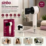 Sinbo Shd-1755 Beyaz Saç Kurutma Makinesi - 110.000 Rpm, Sessiz Çalışma, 3 Kademeli Hız Ve Sıcaklık