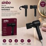 Sinbo Shd-1755 Siyah Saç Kurutma Makinesi - 110.000 Rpm, Sessiz Çalışma, 3 Kademeli Hız Ve Sıcaklık