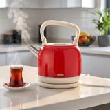 Sinbo SK-8035 Retro Kettle 2,2 L 1800 W, Paslanmaz Çelik Elektrikli Su Isıtıcı, 360° Kablosuz Döner Taban, Gizli Rezistans, Otomatik Kapanma, Kırmızı
