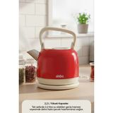 Sinbo SK-8035 Retro Su Isıtıcı - Kırmızı – 2.2l Paslanmaz Çelik Kettle, 1800W, Otomatik Kapanma Kırmızı - Kırmızı - Beyaz