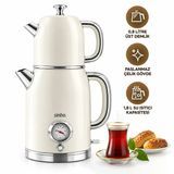Sinbo Stm-5849 Elektrikli Cam Demlikli Retro Çay Makinesi 1600W Krem