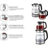 Sinbo STM-5990 Elektrikli Çay Makinesi 2lt + 1, 2lt 2in1 Çaycı 360° Dönebilir Çelik Kettle