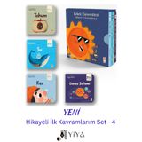 Sincap Kitap Bebek Üniversitesi - Hikayeli İlk Kavramlarım Set - 4 (4 Kitap, Hareketli ve Cırtlı Bir arada)