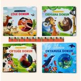 Sincap Kitap Ilk Dokun Hisset Kitabım 4’lü Set Okul Öncesi Kitap Okyanusa Dokun,Çiftliğe Dokun,Ormana Dokun,Çöle Dokun 0-24 Ay