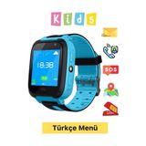 SİNCARLAR ELEKTRONİK Çocuk Takip Saati Sim Kartlı Gps Konum Sos Ortam Dinleme Özellikli Çocuklar Için Akıllı Saat Mavi