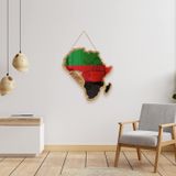 Sinco Akrilik Dekoratif Doğal Ahşap Çerçeveli Afrika Şekilli Duvar Aynası Dekor Oturma Odası için 38 cm x 37,5 cm x 0,2 cm Kalın Çerçeveli Sis İçermez Ayna