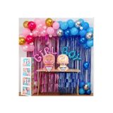 SİNDA CİNSİYET BELİRLEME PARTİ SETİ;FON PERDE FOLYO,2 ADET FOLYO BEBEK BALON VE BALON ZİNCİRİ