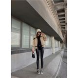 Sindi Moda Dean Kürklü Biker Ceket 20037 - 476-Bordo