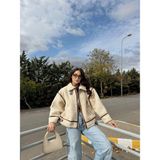 Sindi Moda Dean Kürklü Biker Ceket 20037 - Kahve - 40