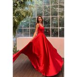 Sindimoda Jasmin Kalın Askılı Balon Kol Saten Nişanlık - Abiye