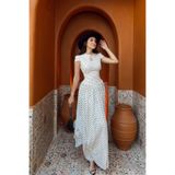 Sindimoda Özüm Damla Detay Puantiyeli Midi Elbise 6114