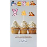 Sinek Kupası Tasarım Ayı Winnie the Pooh Temalı Konsept Kürdanlı Cupcake Süsü Doğum Günü Süsü *20'li Kalın Kağıt