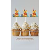 Sinek Kupası Tasarım Ayı Winnnie the Pooh 1 Yaş Temalı Konsept Kürdanlı Cupcake Süsü Doğum Günü Süsü *20'li Kalın Kağıt