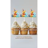 Sinek Kupası Tasarım Ayı Winnnie the Pooh 2 Yaş Temalı Konsept Kürdanlı Cupcake Süsü Doğum Günü Süsü *20'li Kalın Kağıt