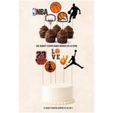 Sinek Kupası Tasarım Basketbol Yetişkin Konsept 5 Adet Pasta 20 Adet Cupcake Mini Set Doğum Günü Pasta Süsü