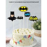 Sinek Kupası Tasarım Batman Temalı Konsept Temalı Doğum Günü Pasta Süsü Doğum Günü Süsü