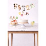 Sinek Kupası Tasarım Çiftlik Hayvanları Doğum Günü Seti 5 Figür Banner 5 Figür pasta süsü 20 Adet cupcake SET