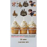 Sinek Kupası Tasarım Harry Potter Temalı Konsept Kürdanlı Cupcake Süsü Doğum Günü Süsü *20'li Kalın Kağıt