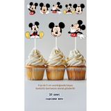 Sinek Kupası Tasarım Mickey Mouse Temalı Konsept Kürdanlı Cupcake Süsü Doğum Günü Süsü *20'li Kalın Kağıt