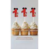 Sinek Kupası Tasarım Minnie Mouse 1 Yaş Temalı Konsept Kürdanlı Cupcake Süsü Doğum Günü Süsü *20'li Kalın Kağıt