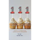 Sinek Kupası Tasarım Şimşek McQueen 1 Yaş Temalı Konsept Kürdanlı Cupcake Süsü Doğum Günü Süsü *20'li Kalın Kağıt