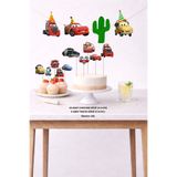 Sinek Kupası Tasarım Şimşek Mcqueen Doğum Günü Seti 5 Figür Banner 5 Figür pasta süsü 20 Adet cupcake SET