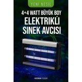 Sinek Öldürücü 4+4W Uv Işıklı Büyük Boy Elektrikli Sinek Avcısı Sessiz ve Etkili Böcek Öldürücü Ciha