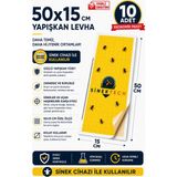 Sinek Tutucu Yapışkan Bant Levha 50X15CM 10 Adet Sinek Cihazı Yapışkanı Sinek Yakalama