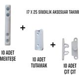 Sineklik Aksesuar Takımı 17X25 – Menteşeli Sistem Için 10’lu Kulplu Kilitli Menteşeli Set