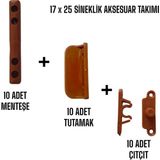 Sineklik Aksesuar Takımı - Altınmeşe - 17X25 – Menteşeli Sistem Için 10’lu Kulplu Kilitli Menteşeli Set