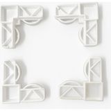 Sineklik Köşe Takozu 17X25MM Siyah - Beyaz 4 Adet - 1 Takım
