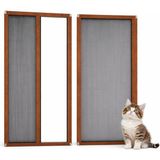 Sineklikstore 100x220 cm Açık Kahve Akordiyon Kapı Kedi Sinekliği