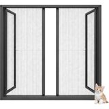 Sineklikstore 140x240 cm Çelik Antrasit Gri Akordiyon Duble Kapı Kedi Sinekliği