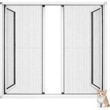 Sineklikstore Akordiyon Duble Kapı Kedi Sinekliği – 140 x 240 cm – Demir, Ahşap, Çelik, Pimapen ve Alüminyum ile Uyumlu - Beyaz