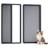 Sineklikstore Akordiyon Kapı Kedi Sinekliği – 100 x 220 cm – Antrasit Gri – Demir, Ahşap, Çelik, Pimapen ve Alüminyum ile Uyumlu