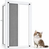 Sineklikstore Akordiyon Pencere Kedi Sinekliği – 70 x 140 cm – Demir, Ahşap, Çelik, Pimapen ve Alüminyum ile Uyumlu - 70x140 - Beyaz