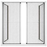 Sineklikstore Duble Akordiyon 140x240 cm Çelik Beyaz Kapı Sinekliği