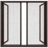 Sineklikstore Duble Akordiyon Kapı Sinekliği – 140 x 240 cm – Koyu Kahverengi – Demir, Ahşap, Çelik, Pimapen ve Alüminyum ile Uyumlu